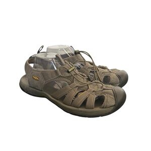 Keen Men’s Whisper Sandals Brown Neutral Outdoor Hiking Water Shoes Size 11.5